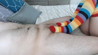 Footjob Colorful Socks Camgirl Catherine Grey