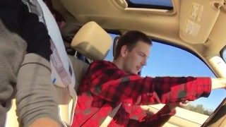 My best friend helps me while I drive him Home.